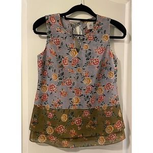 CABI XS Penelope Blouse Floral 5354 Tank Top